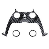 eXtremeRate Graphite Carbon Fiber Pattern Decorative Trim Shell Compatible with ps5 Controller, DIY Replacement Clip Shell, Custom Plates Cover Compatible with ps5 Controller with Accent Rings - GPFS2004