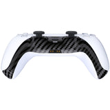 eXtremeRate Graphite Carbon Fiber Pattern Decorative Trim Shell Compatible with ps5 Controller, DIY Replacement Clip Shell, Custom Plates Cover Compatible with ps5 Controller with Accent Rings - GPFS2004