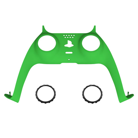 eXtremeRate Green Decorative Trim Shell Compatible with ps5 Controller, DIY Replacement Clip Shell, Custom Plates Cover Compatible with ps5 Controller w/ Accent Rings - GPFP3006