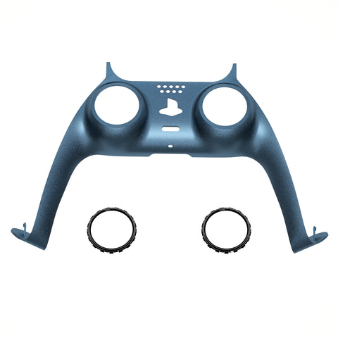 eXtremeRate Metallic Regal Blue Decorative Trim Shell Compatible with ps5 Controller, DIY Replacement Clip Shell, Custom Plates Cover Compatible with ps5 Controller w/ Accent Rings - GPFP3020