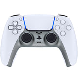 eXtremeRate Metallic Steel Gray Decorative Trim Shell Compatible with ps5 Controller, DIY Replacement Clip Shell, Custom Plates Cover Compatible with ps5 Controller w/ Accent Rings - GPFP3017