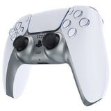 eXtremeRate Metallic Steel Gray Decorative Trim Shell Compatible with ps5 Controller, DIY Replacement Clip Shell, Custom Plates Cover Compatible with ps5 Controller w/ Accent Rings - GPFP3017