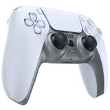 eXtremeRate Metallic Steel Gray Decorative Trim Shell Compatible with ps5 Controller, DIY Replacement Clip Shell, Custom Plates Cover Compatible with ps5 Controller w/ Accent Rings - GPFP3017