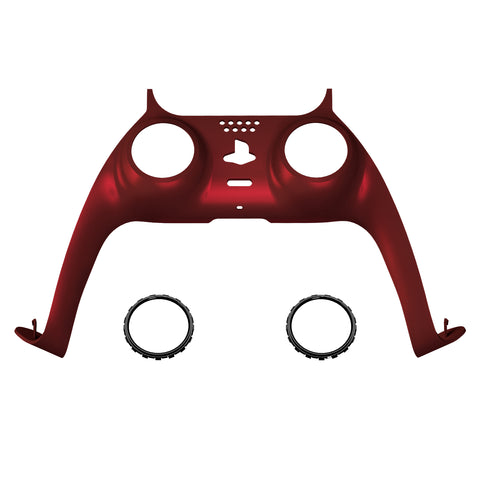 eXtremeRate Scarlet Red Decorative Trim Shell Compatible with ps5 Controller, DIY Replacement Clip Shell, Custom Plates Cover Compatible with ps5 Controller w/ Accent Rings - GPFP3003