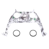 eXtremeRate The $100 Cash Money Patterned Decorative Trim Shell Compatible with ps5 Controller, DIY Replacement Clip Shell, Custom Plates Cover Compatible with ps5 Controller with Accent Rings - GPFS2003