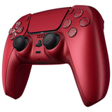 eXtremeRate Volcanic Red Decorative Trim Shell Compatible with ps5 Controller, DIY Replacement Clip Shell, Custom Plates Cover Compatible with ps5 Controller w/ Accent Rings - GPFP3038