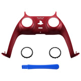 eXtremeRate Volcanic Red Decorative Trim Shell Compatible with ps5 Controller, DIY Replacement Clip Shell, Custom Plates Cover Compatible with ps5 Controller w/ Accent Rings - GPFP3038