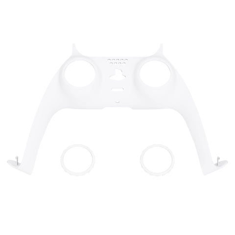 eXtremeRate White Decorative Trim Shell Compatible with ps5 Controller, DIY Replacement Clip Shell, Custom Plates Cover Compatible with ps5 Controller w/ Accent Rings - GPFP3008
