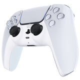 eXtremeRate White Decorative Trim Shell Compatible with ps5 Controller, DIY Replacement Clip Shell, Custom Plates Cover Compatible with ps5 Controller w/ Accent Rings - GPFP3008
