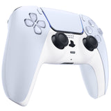 eXtremeRate White Decorative Trim Shell Compatible with ps5 Controller, DIY Replacement Clip Shell, Custom Plates Cover Compatible with ps5 Controller w/ Accent Rings - GPFP3008