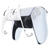 eXtremeRate White Decorative Trim Shell Compatible with ps5 Controller, DIY Replacement Clip Shell, Custom Plates Cover Compatible with ps5 Controller w/ Accent Rings - GPFP3008