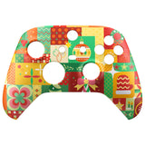 eXtremeRate Christmas Wrap Replacement Part Faceplate, Soft Touch Grip Housing Shell Case for Xbox Series S & Xbox Series X Controller Accessories - Controller NOT Included - FX3R019