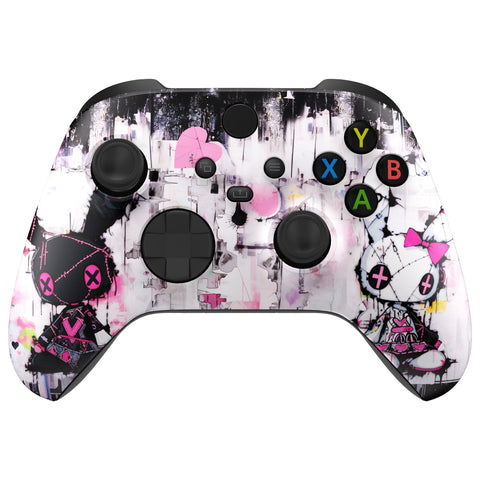 eXtremeRate Lovely Punky Bunny Replacement Part Faceplate, Soft Touch Grip Housing Shell Case for Xbox Series S & Xbox Series X Controller Accessories - Controller NOT Included - FX3R018