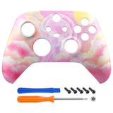 eXtremeRate Pinky Jellyfish Heaven Replacement Part Faceplate, Soft Touch Grip Housing Shell Case for Xbox Series S & Xbox Series X Controller Accessories - Controller NOT Included - FX3R025