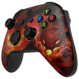 eXtremeRate Purgatory Fire Serpent Replacement Part Faceplate, Housing Shell Case for Xbox Series S & Xbox Series X Controller Accessories - Controller NOT Included - FX3T204