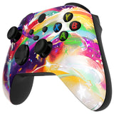 eXtremeRate Rainbow Storm Replacement Part Faceplate, Front Housing Shell Case for Xbox Series S & Xbox Series X Controller Accessories - Controller NOT Included - FX3R028