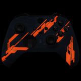 eXtremeRate Glow in Dark Mecha - Orange Style Faceplate Cover, Soft Touch Front Housing Shell Case Replacement Kit for Xbox One Elite Series 2 Controller Model 1797 - Thumbstick Accent Rings Included - ELT142