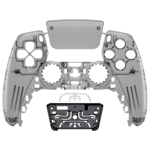 eXtremeRate Clear Black Touchpad Front Housing Shell Compatible with ps5 Controller BDM-010/020/030/040/050, DIY Replacement Shell Custom Touch Pad Cover Compatible with ps5 Controller - ZPFM5006G3
