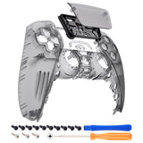eXtremeRate Clear Black Touchpad Front Housing Shell Compatible with ps5 Controller BDM-010/020/030/040/050, DIY Replacement Shell Custom Touch Pad Cover Compatible with ps5 Controller - ZPFM5006G3