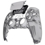 eXtremeRate Clear Black Touchpad Front Housing Shell Compatible with ps5 Controller BDM-010/020/030/040/050, DIY Replacement Shell Custom Touch Pad Cover Compatible with ps5 Controller - ZPFM5006G3