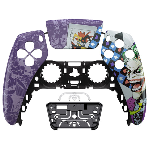 eXtremeRate Clown Cards Touchpad Front Housing Shell Compatible with ps5 Controller BDM-010/020/030/040/050, DIY Replacement Shell Custom Touch Pad Cover Compatible with ps5 Controller - ZPFT1012G3