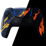 eXtremeRate Glow in Dark Mecha - Orange Touchpad Front Housing Shell Compatible with ps5 Controller BDM-010/020/030/040, DIY Replacement Shell Custom Touch Pad Cover Compatible with ps5 Controller - ZPFT1009G3