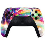 eXtremeRate Rainbow Storm Front Housing Shell Compatible with ps5 Controller BDM-010/020/030/040/050, DIY Replacement Shell Custom Touch Pad Cover Compatible with ps5 Controller - ZPFR024G3