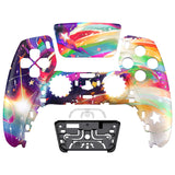 eXtremeRate Rainbow Storm Front Housing Shell Compatible with ps5 Controller BDM-010/020/030/040/050, DIY Replacement Shell Custom Touch Pad Cover Compatible with ps5 Controller - ZPFR024G3