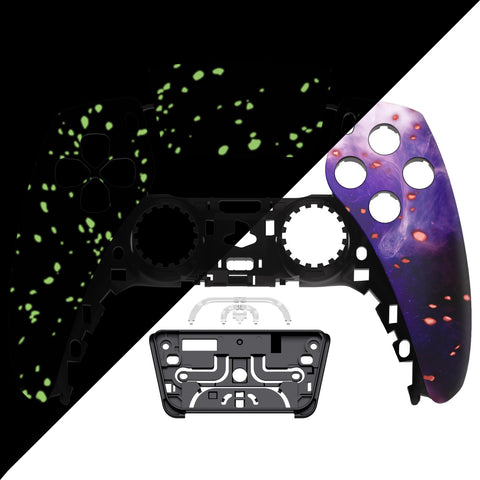 eXtremeRate Front Housing Shell for PS5 Controller BDM-010/020/030/040/050 - Glow in Dark - Cosmic Camo - ZPFT1109G3