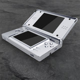 eXtremeRate Chrome Silver Replacement Full Housing Shell for Nintendo DS Lite, Custom Handheld Console Case Cover with Buttons, Screen Lens for Nintendo DS Lite NDSL - Console NOT Included - DSLD4002