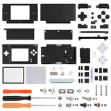 eXtremeRate Black Replacement Full Housing Shell for Nintendo DS Lite, Custom Handheld Console Case Cover with Buttons, Screen Lens for Nintendo DS Lite NDSL - Console NOT Included - DSLP3002