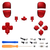 eXtremeRate Replacement D-pad R1 L1 R2 L2 Triggers Share Options Home Face Buttons Compatible with ps5 Edge Controller, Chrome Red Full Set Buttons Compatible with ps5 Edge Controller - JXTEGD003