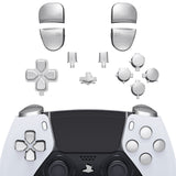 eXtremeRate Replacement D-pad R1 L1 R2 L2 Triggers Share Options Home Face Buttons Compatible with ps5 Edge Controller, Chrome Silver Full Set Buttons Compatible with ps5 Edge Controller - JXTEGD002