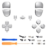 eXtremeRate Replacement D-pad R1 L1 R2 L2 Triggers Share Options Home Face Buttons Compatible with ps5 Edge Controller, Chrome Silver Full Set Buttons Compatible with ps5 Edge Controller - JXTEGD002