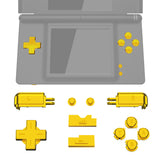 eXtremeRate Chrome Gold Replacement Full Set Buttons for Nintendo DS Lite Handheld Console, Custom D-pad A B X Y Start Select R L Power Volume Keys for Nintendo DS Lite NDSL - Console NOT Included - DSLJ2001