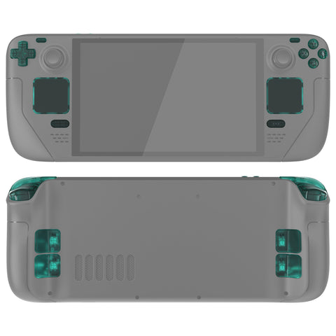 eXtremeRate Replacement Full Set Buttons for Steam Deck OLED Handheld Console - Clear Emerald Green - JQCSLM004