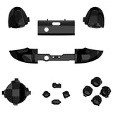 eXtremeRate Chrome Black Replacement Buttons for Xbox Series S & Xbox Series X Controller, LB RB LT RT Bumpers Triggers D-pad ABXY Start Back Sync Share Keys for Xbox Series X/S Controller  - JX3208