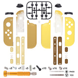 eXtremeRate Replacement Full Set Shell Case with Buttons & Wrist Strap Cover for Joycon of NS Switch - Monsters Brown & Yellow - CP340