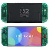 eXtremeRate DIY Replacement Full Set Shell Case with Buttons for Joycon 2 of Nintendo Switch 2 - Deluxe Version - Emerald Green - AWHNTM004