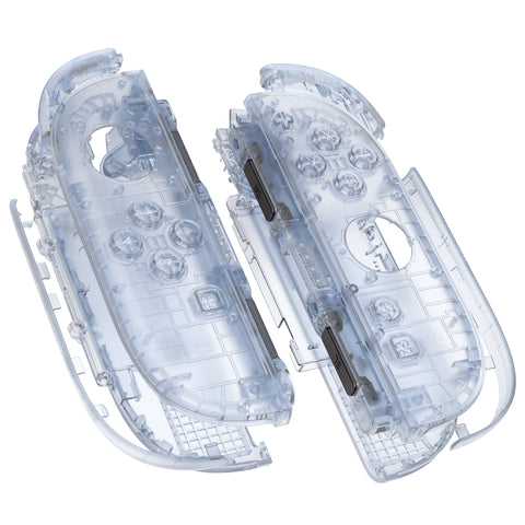 eXtremeRate DIY Replacement Full Set Shell Case with Buttons for Joycon 2 of Nintendo Switch 2 - Deluxe Version - Clear Glacier Blue - AWHNTM003