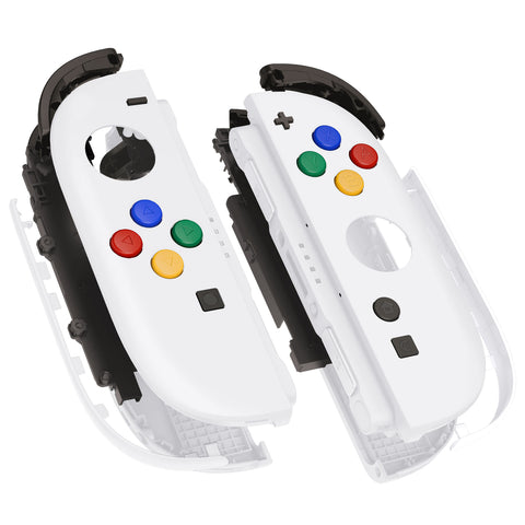 eXtremeRate DIY Replacement Full Set Shell Case with Buttons for Joycon 2 of Nintendo Switch 2 - Deluxe Version - White - AWHNTM008