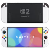 eXtremeRate DIY Replacement Full Set Shell Case with Buttons for Joycon 2 of Nintendo Switch 2 - Deluxe Version - White - AWHNTM008