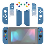 eXtremeRate Soft Touch Grip Airforce Blue Joycon Handheld Controller Housing with ABXY Direction Buttons, DIY Replacement Shell Case for NS Switch JoyCon & OLED JoyCon - Console Shell NOT Included - CP324