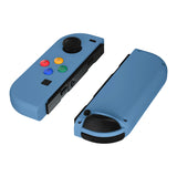 eXtremeRate Soft Touch Grip Airforce Blue Joycon Handheld Controller Housing with ABXY Direction Buttons, DIY Replacement Shell Case for NS Switch JoyCon & OLED JoyCon - Console Shell NOT Included - CP324