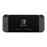 eXtremeRate Soft Touch Grip Black Silver Carbon Fiber Handheld Controller Housing With Full Set Buttons DIY Replacement Shell Case for NS Switch JoyCon & OLED JoyCon - Console Shell NOT Included - CS202