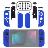 eXtremeRate Soft Touch Grip Blue Joycon Handheld Controller Housing with Full Set Buttons, DIY Replacement Shell Case for NS Switch JoyCon & OLED JoyCon - Console Shell NOT Included - CP315