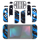 eXtremeRate Blue Coating Splash Patterned Handheld Controller Housing with Buttons, DIY Replacement Shell Case for NS Switch JoyCon & OLED JoyCon – Joycon and Console NOT Included - CS205