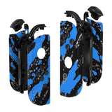 eXtremeRate Blue Coating Splash Patterned Handheld Controller Housing with Buttons, DIY Replacement Shell Case for NS Switch JoyCon & OLED JoyCon – Joycon and Console NOT Included - CS205