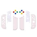 eXtremeRate Soft Touch Grip Cherry Blossoms Petals Patterned Joycon Handheld Controller Housing with Coloful Buttons, DIY Replacement Shell Case for NS Switch JoyCon & OLED JoyCon – Joycon and Console NOT Included - CT109