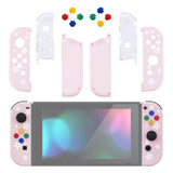 eXtremeRate Soft Touch Grip Cherry Blossoms Petals Patterned Joycon Handheld Controller Housing with Coloful Buttons, DIY Replacement Shell Case for NS Switch JoyCon & OLED JoyCon – Joycon and Console NOT Included - CT109